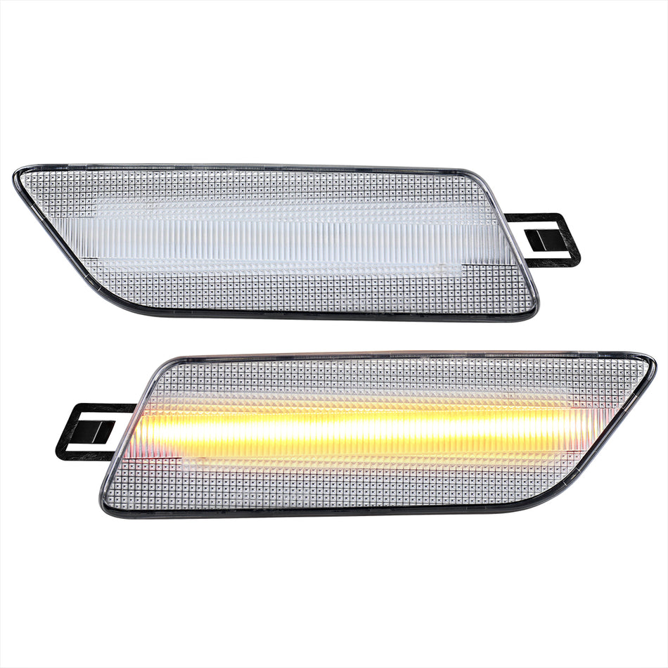 2014-2022 Porsche Macan Front Bumper LED Side Marker Turn Signal Lights (Chrome Housing / Clear Lens)