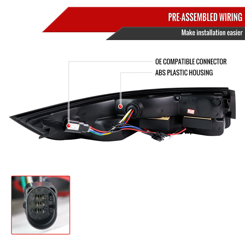 2005-2008 Porsche 911 997 Carrera / 2007-2009 911 997 GT3 LED Tail Lights (Chrome Housing/Red Smoked Lens)