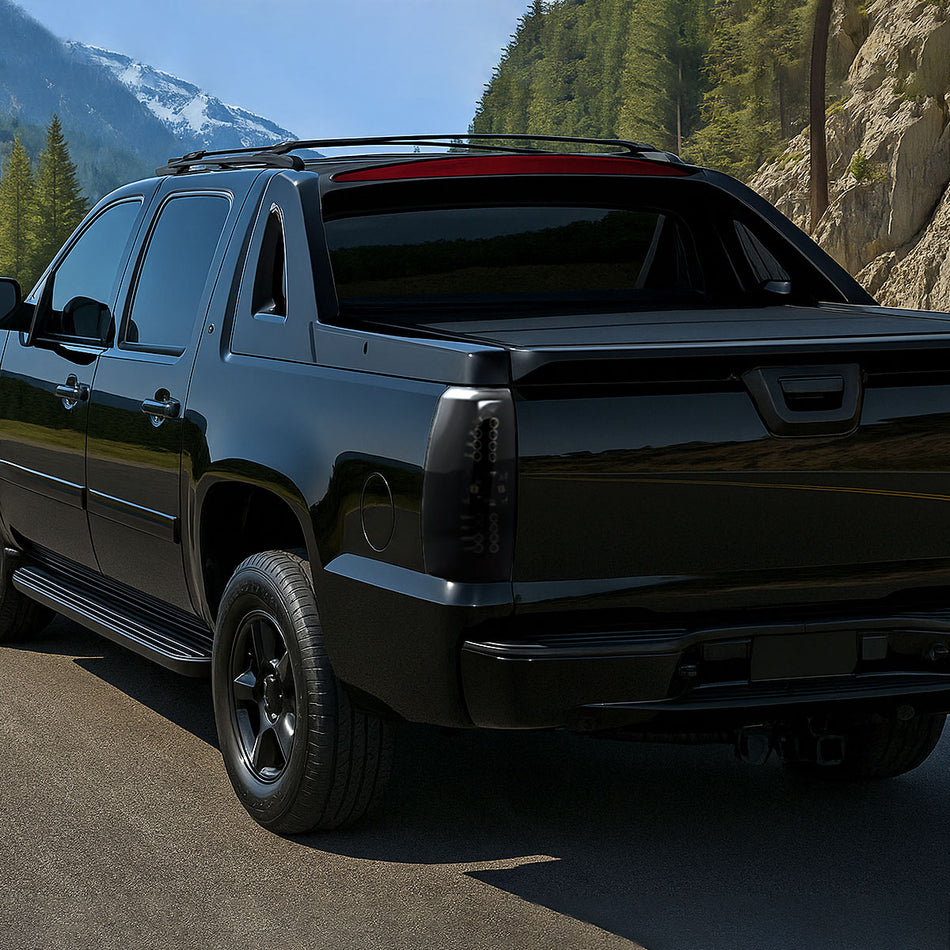 2007-2012 Chevrolet Avalanche LED Tail Lights (Glossy Black Housing/Smoked Lens)