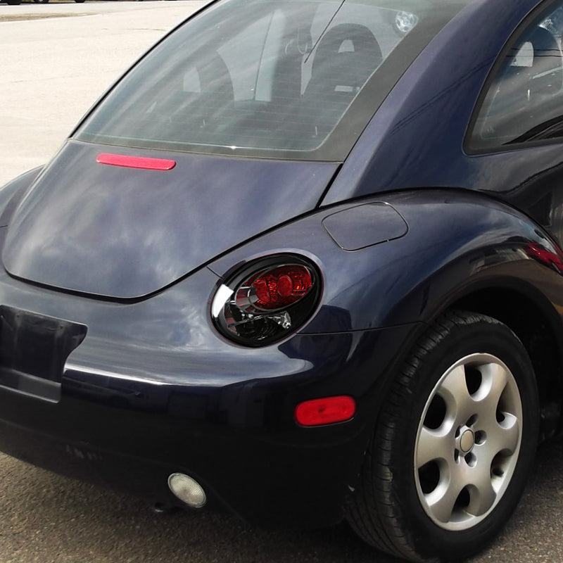 1998-2005 Volkswagen Beetle Tail Lights (Matte Black Housing/Clear Lens)
