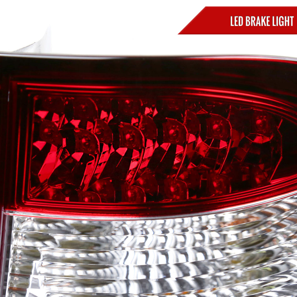 1998-2005 Mercedes Benz W163 M Class LED Tail Lights (Chrome Housing/Red Clear Lens)