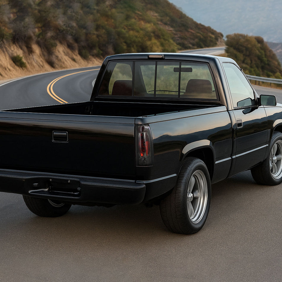 1988-2000 Chevrolet C/K C10/Silverado/Tahoe/Suburban GMC Sierra/Jimmy/Yukon Tail Lights (Chrome Housing/Smoked Lens)