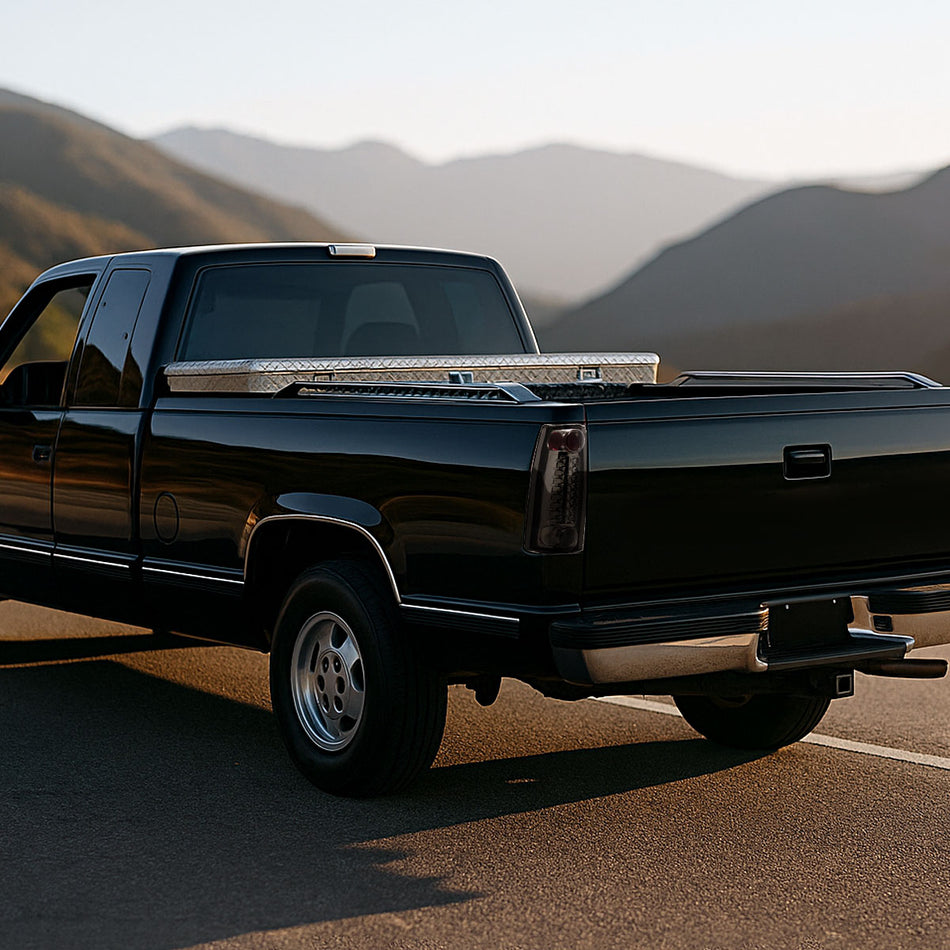 1988-2000 Chevrolet C/K C10/Silverado/Tahoe/Suburban GMC Sierra/Jimmy/Yukon LED Tail Lights (Chrome Housing/Smoked Lens)