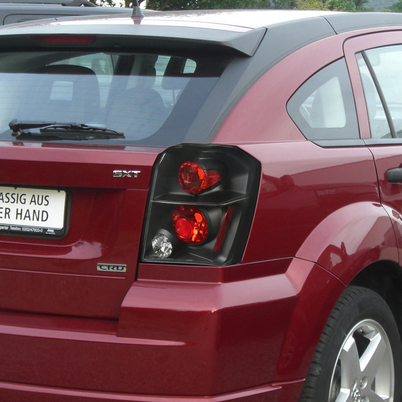 2007-2012 Dodge Caliber Tail Lights (Matte Black Housing/Clear Lens)