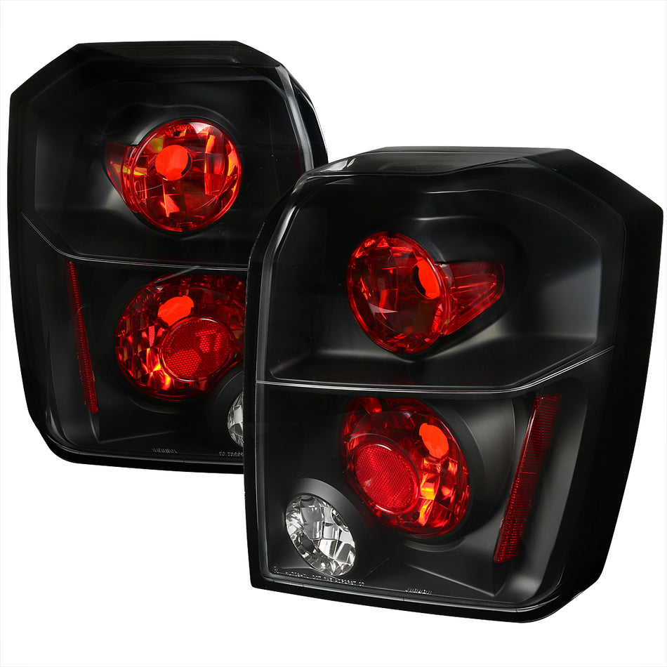 2007-2012 Dodge Caliber Tail Lights (Matte Black Housing/Clear Lens)