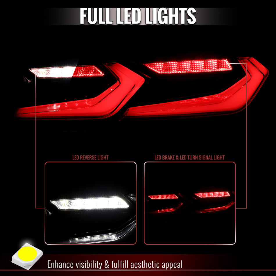 2014-2015 Chevrolet Camaro Sequential LED Turn Signal C8-Style Tail Lights (Black Housing / Smoked Lens)