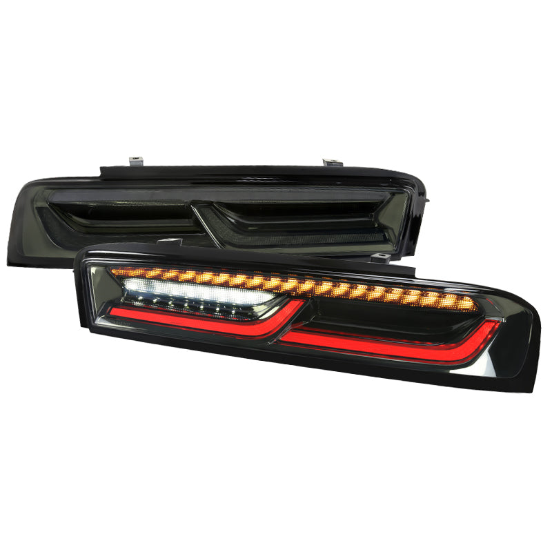 2016-2018 Chevrolet Camaro Sequential LED Tail Lights -VD (Chrome Housing/Smoke Lens)