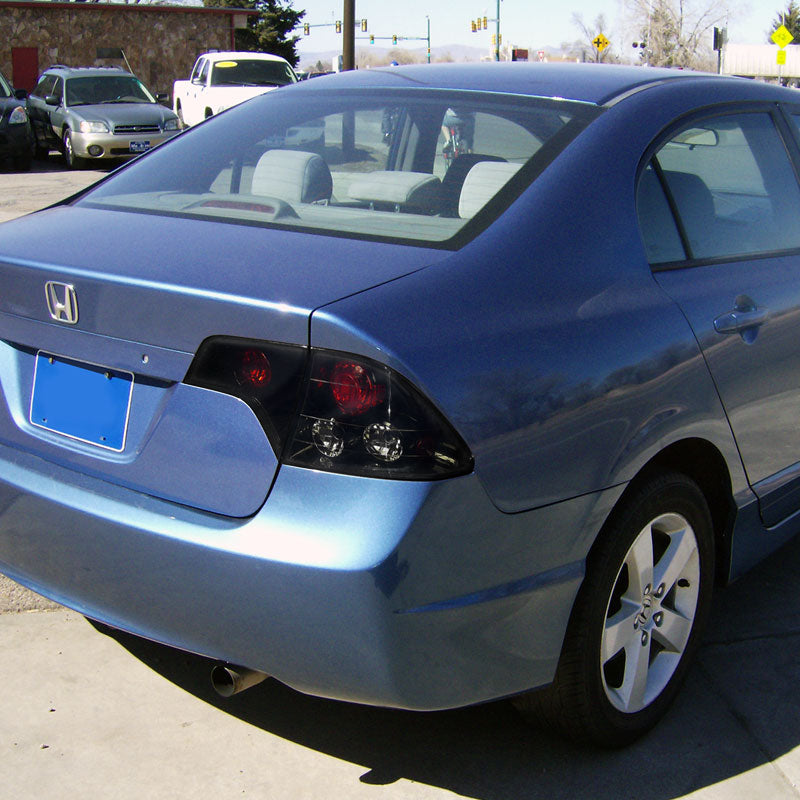 2006-2011 Honda Civic Sedan Tail Lights (Glossy Black Housing/Smoked Lens)