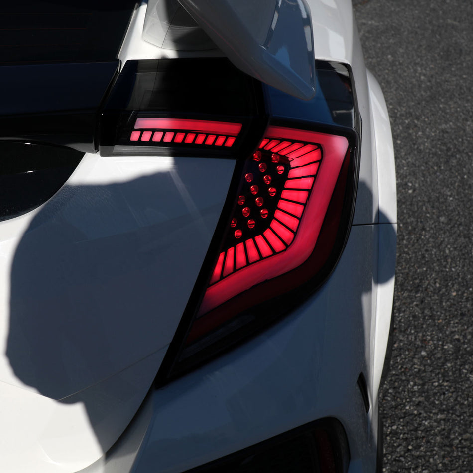 2017-2021 Honda Civic Hatchback LED Sequential Signal Tail Lights (Black Housing/Smoked Lens)