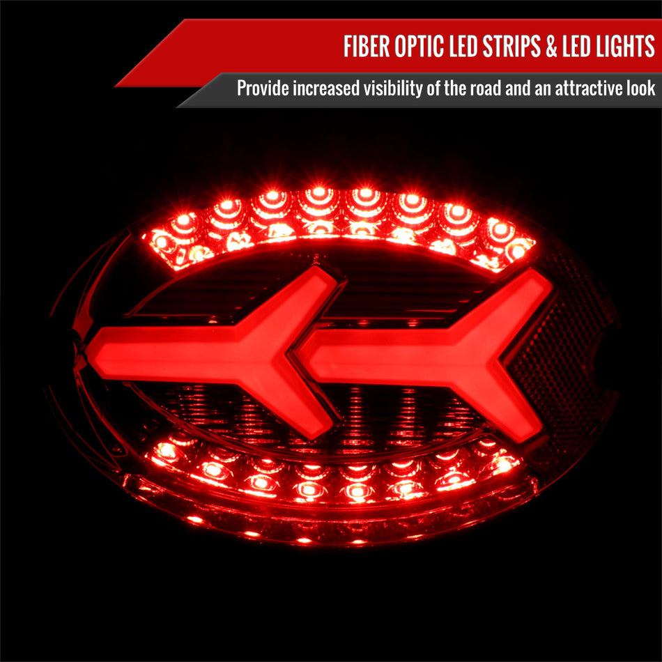 1997-2004 Chevrolet Corvette C5 4 PC White LED Bar Tail Lights (Chrome Housing/Dark Smoked Lens)