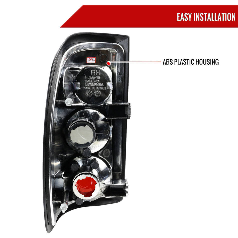 1997-2004 Dodge Dakota Tail Lights (Chrome Housing/Smoked Lens)