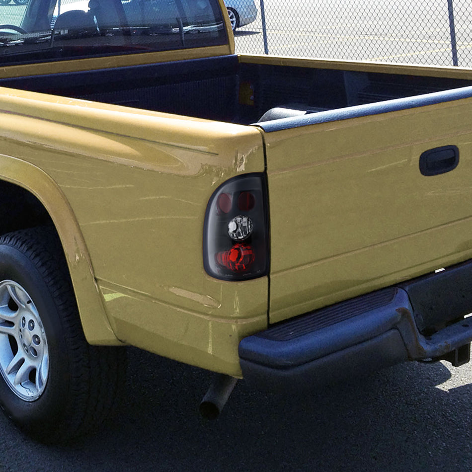 1997-2004 Dodge Dakota Tail Lights (Matte Black Housing/Clear Lens)