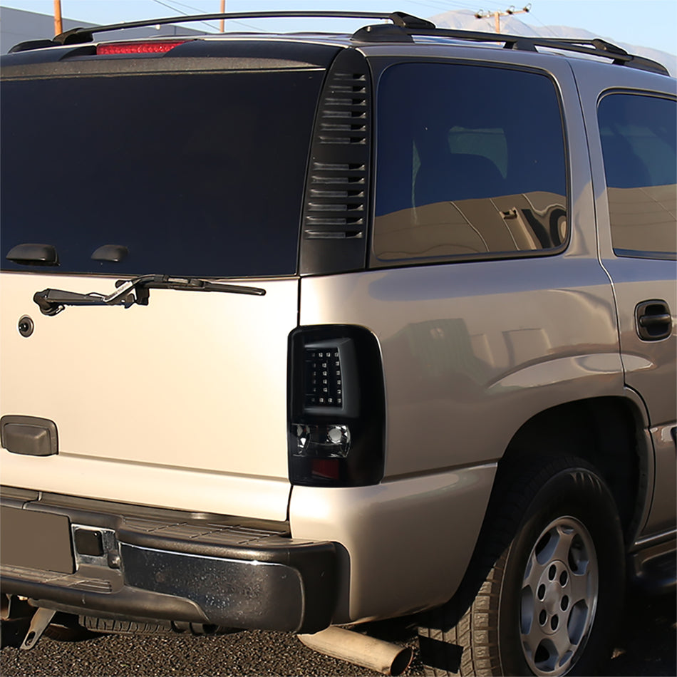 2000-2006 Chevrolet Suburban/Tahoe GMC Yukon/Yukon XL LED C Bar Tail Lights (Glossy Black Housing/Smoked Lens)