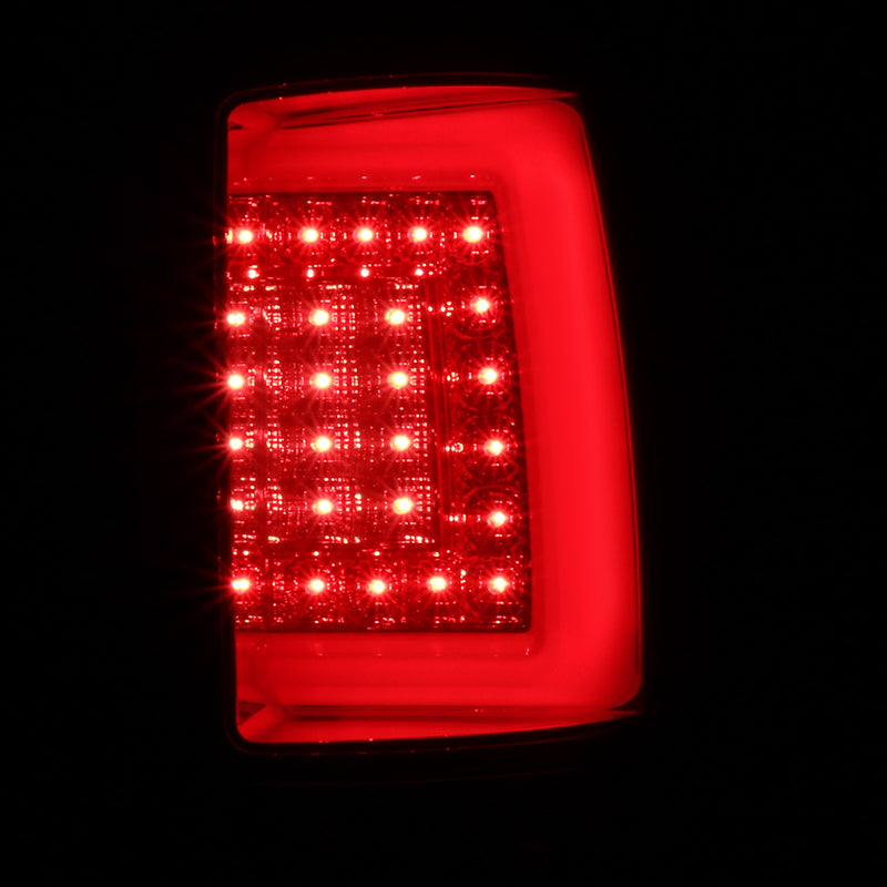 2000-2006 Chevrolet Suburban/Tahoe GMC Yukon/Yukon XL LED C Bar Tail Lights (Chrome Housing/Red Clear Lens)