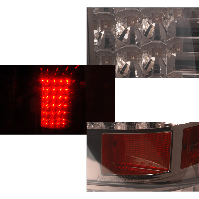 2007-2014 Chevrolet Tahoe/Suburban LED Tail Lights (Chrome Housing/Smoked Lens)