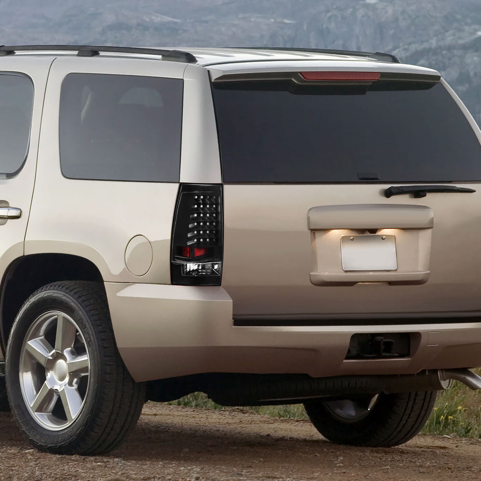 2007-2014 Chevrolet Tahoe/Suburban LED Tail Lights (Matte Black Housing/Clear Lens)