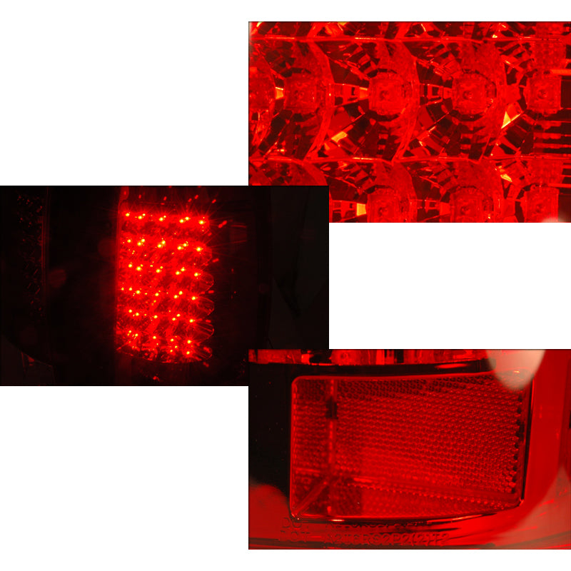 2007-2014 Chevrolet Tahoe/Suburban LED Tail Lights (Chrome Housing/Red Clear Lens)