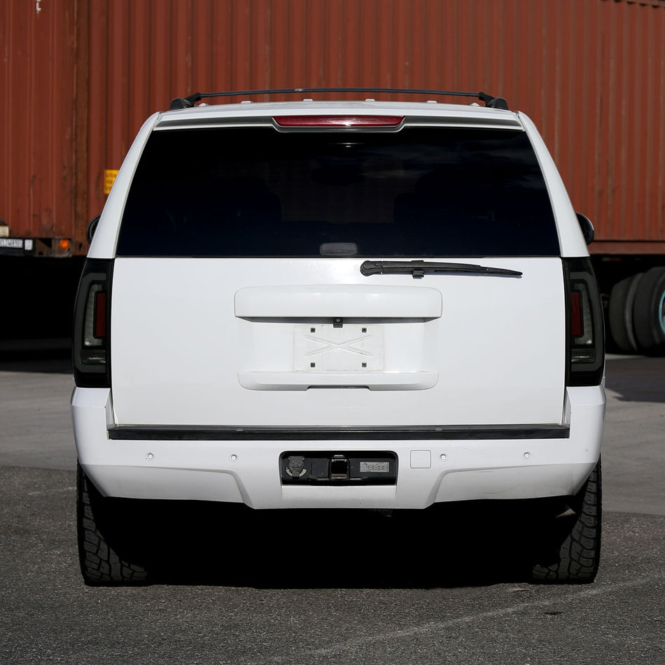2007-2014 Chevrolet Tahoe/Suburban / 2007-2014 GMC Yukon/Yukon Denali LED Sequential Turn Signal Tail Lights  (Matte Black Housing/Smoked Lens)