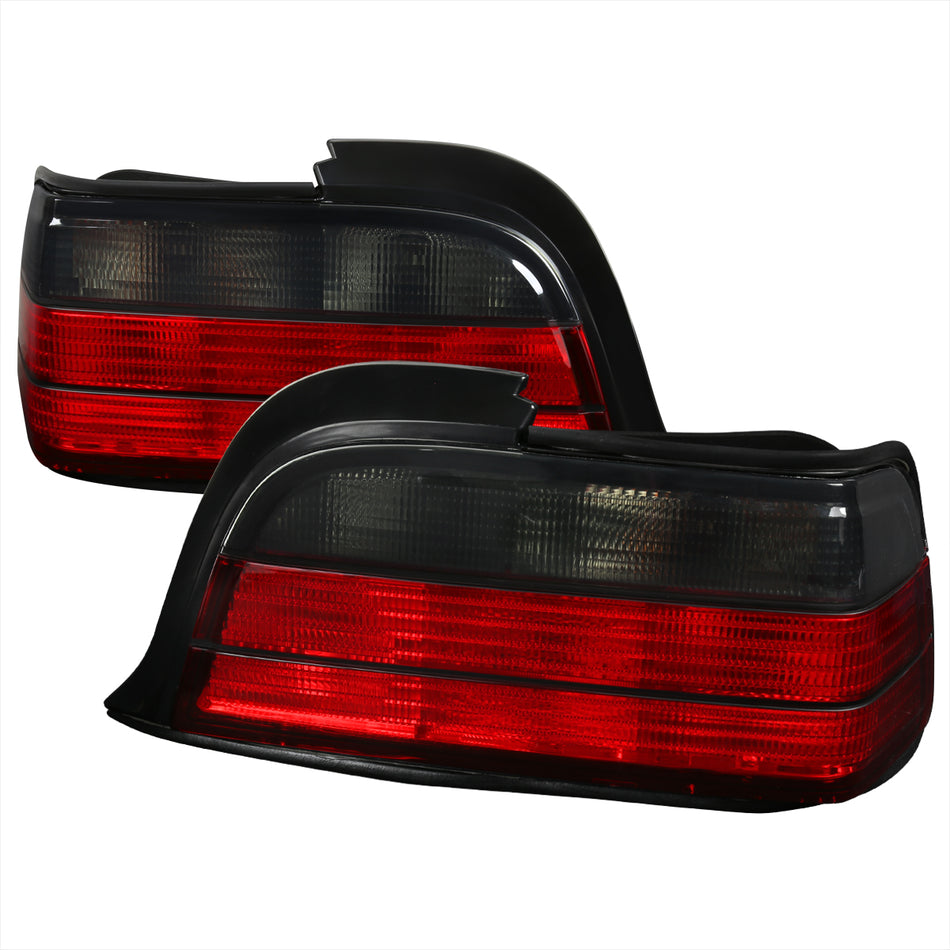 1992-1998 BMW E36 3 Series Coupe/Convertible Tail Lights (Chrome Housing/Red Smoked Lens)