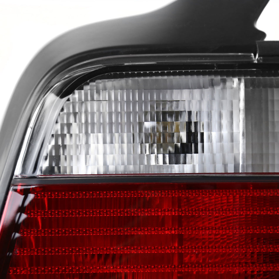 1992-1998 BMW E36 3 Series Sedan Tail Lights (Chrome Housing/Red Clear Lens)