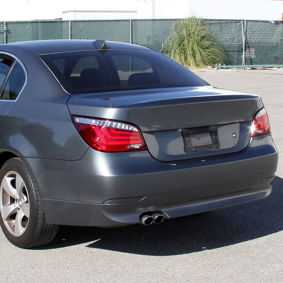 2004-2007 BMW E60 5 Series Sedan LED Tail Lights (Chrome Housing/Red Clear Lens)