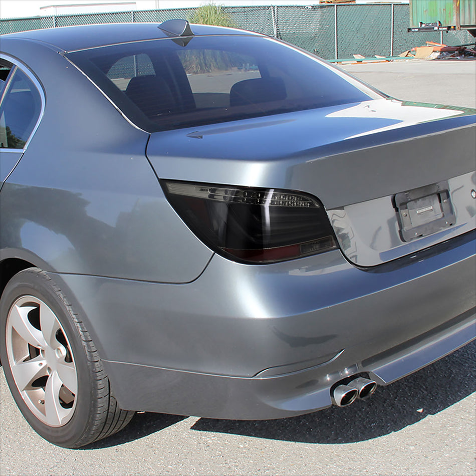 2008-2010 BMW E60 5 Series Sedan LED Tail Lights (Glossy Black Housing/Smoked Lens)
