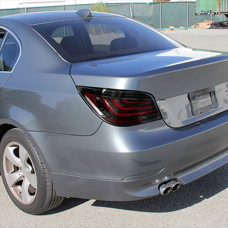 2008-2010 BMW E60 5 Series Sedan LED Tail Lights (Jet Black Housing/Clear Lens)