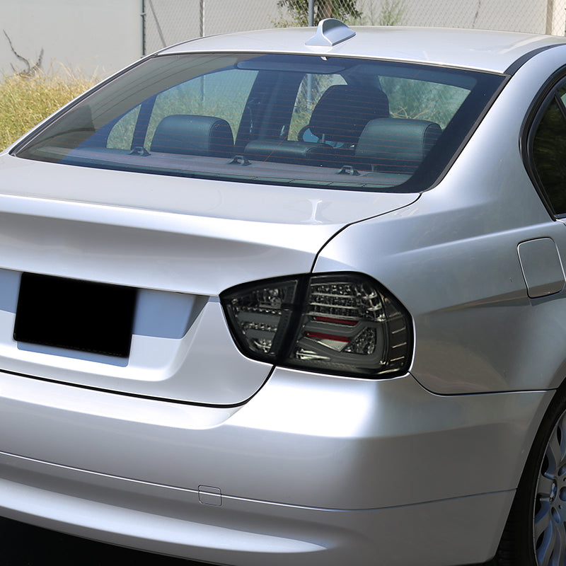 2006-2008 BMW E90 3 Series Sedan LED Tail Lights (Chrome Housing/Smoked Lens)