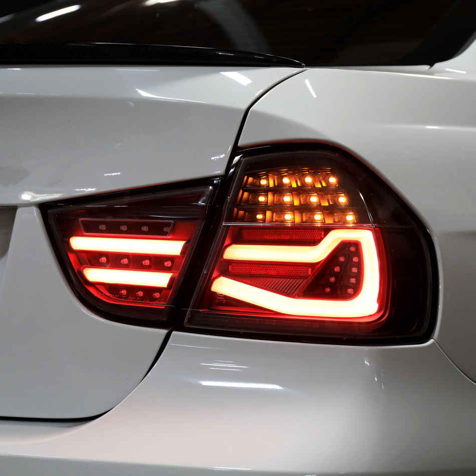 2009-2011 BMW E90 3-Series 4Dr Sedan LED Tail Light (Matte Black Housing/Clear Lens)