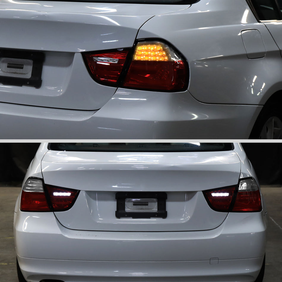 2009-2011 BMW E90 3-Series 4Dr Sedan LED Tail Light (Chrome Housing/Red Clear Lens)