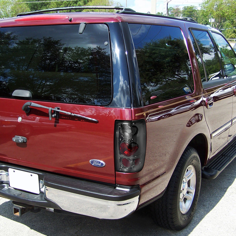 1997-2002 Ford Expedition Tail Lights (Chrome Housing/Smoked Lens)