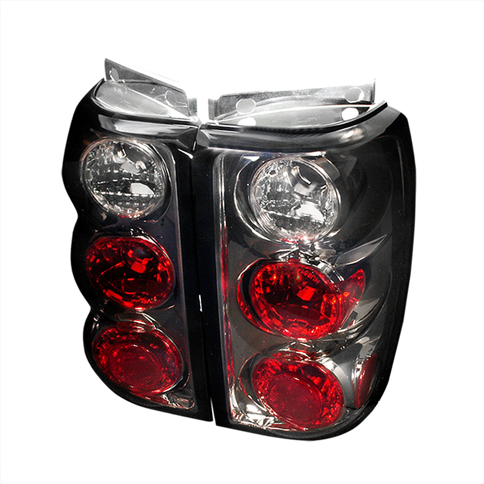1995-1997 Ford Explorer Tail Lights (Chrome Housing/Smoked Lens)