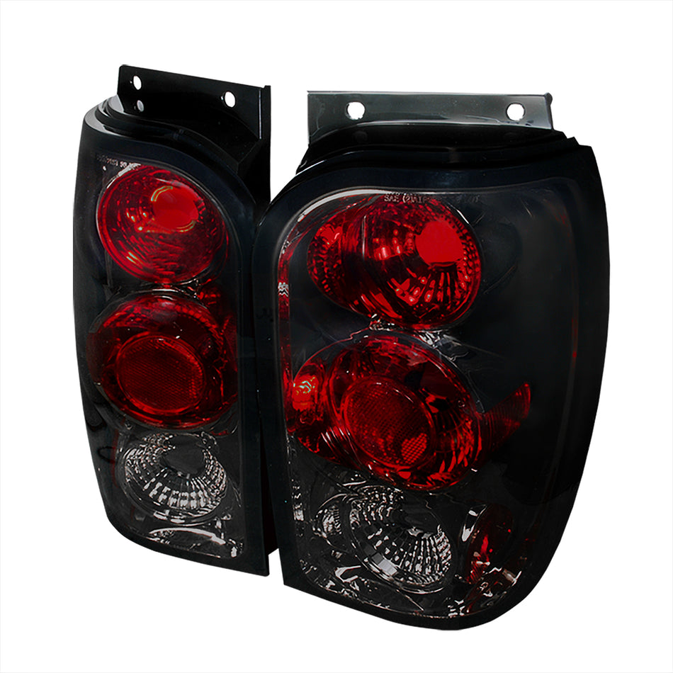 1998-2001 Ford Explorer Mercury Mountaineer Tail Lights (Chrome Housing/Smoked Lens)