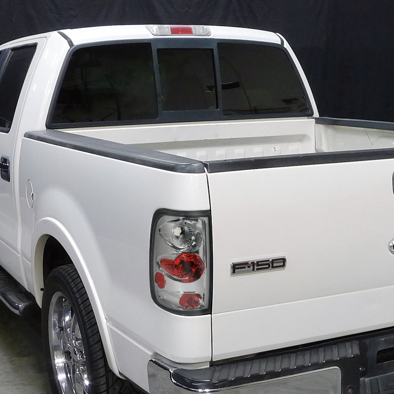 2004-2008 Ford F-150 Styleside Tail Lights (Chrome Housing/Clear Lens)