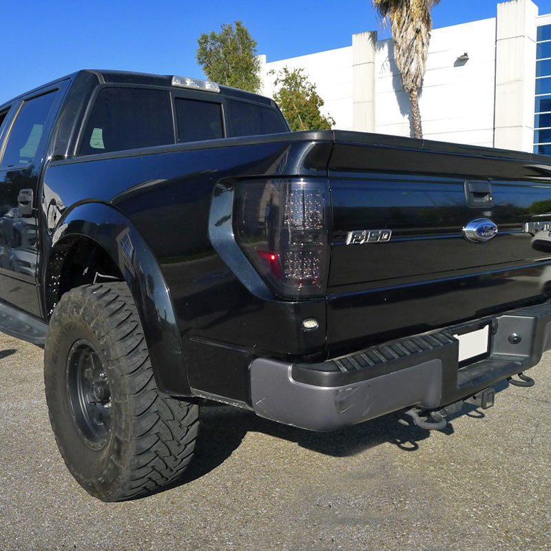 2009-2014 Ford F-150 LED Tail Lights (Chrome Housing/Smoked Lens)