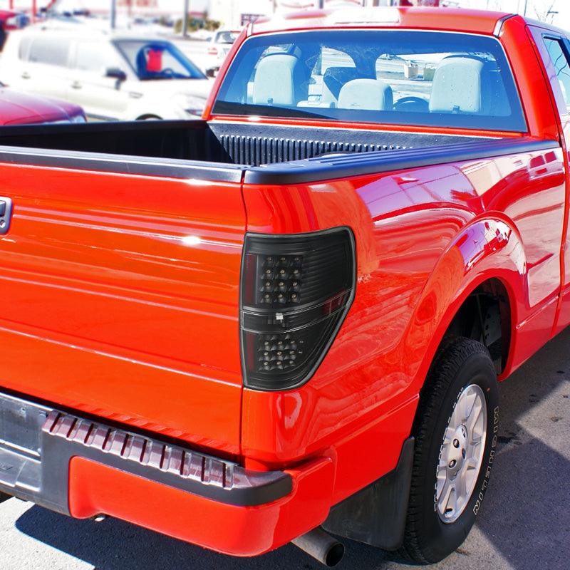 2009-2014 Ford F-150 LED Tail Lights - OZ (Matte Black Housing/Clear Lens)
