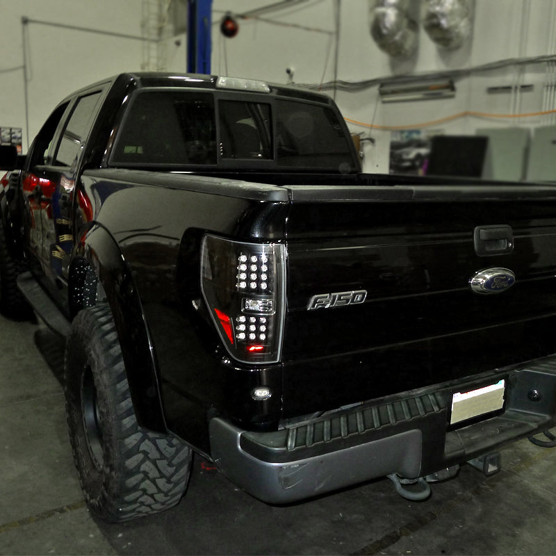 2009-2014 Ford F-150 LED Tail Lights (Matte Black Housing/Clear Lens)