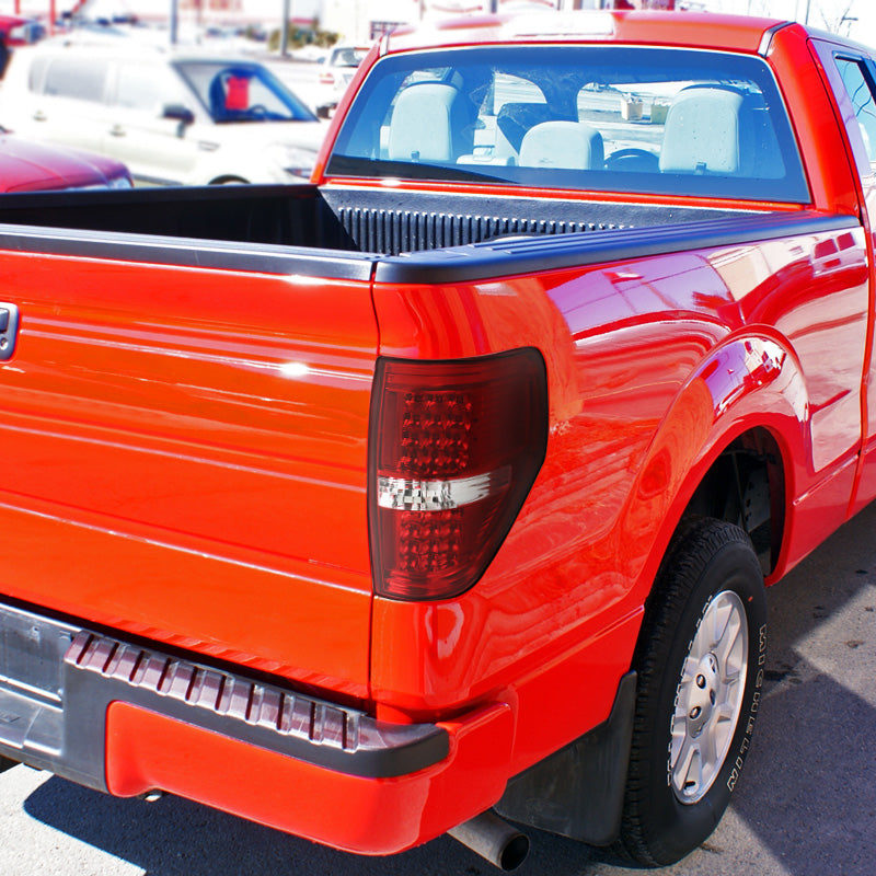 2009-2014 Ford F-150 LED Tail Lights - OZ (Chrome Housing/Red Clear Lens)