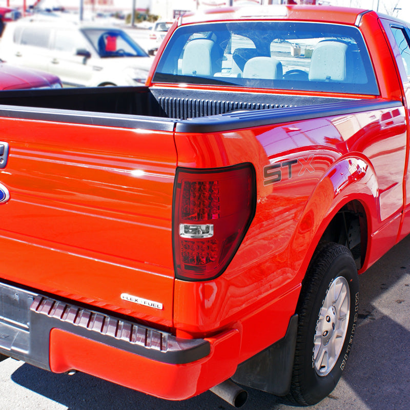 2009-2014 Ford F-150 LED Tail Lights (Chrome Housing/Red Lens)