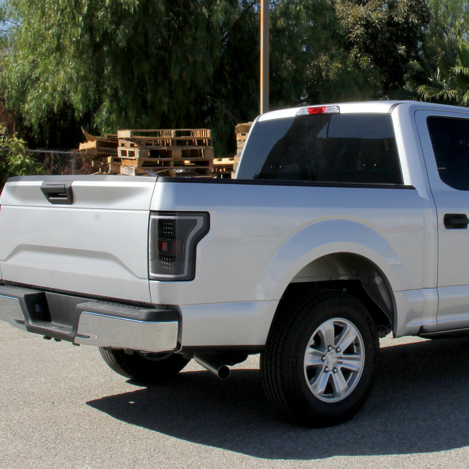 2015-2017 Ford F-150 V2 LED Tail Lights (Matte Black Housing/Clear Lens)