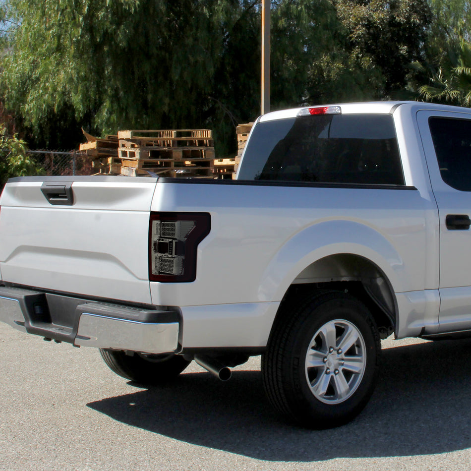 2018-2020 Ford F-150 LED Tail Lights (Chrome Housing/Red Smoked Lens)