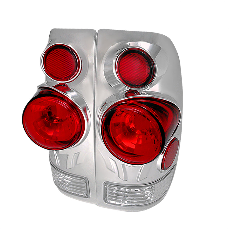 1997-2007 Ford F-150/F-250/F-350/F-450/F-550 Retro Style Tail Lights (Chrome Housing/Clear Lens)
