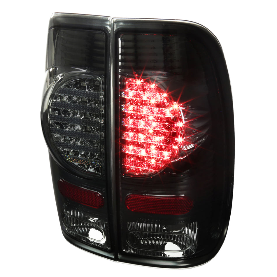 1997-2007 Ford F-150/F-250/F-350/F-450/F-550 Styleside V2 LED Tail Lights - RS (Chrome Housing/Smoked Lens)
