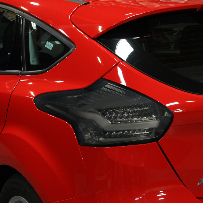 2015-2019 Ford Focus Hatchback LED Tail Lights (Chrome Housing/Smoked Lens)