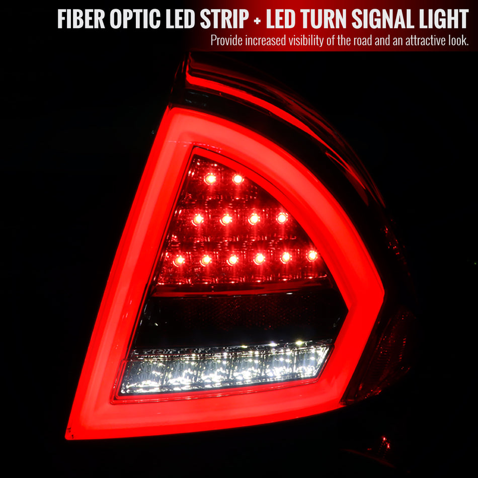 2010-2012 Ford Fusion LED Tail Lights (Chrome Housing/Smoked Lens)