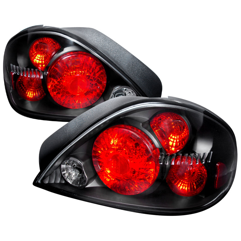 1999-2005 Pontiac Grand AM Tail Lights (Matte Black Housing/Clear Lens)