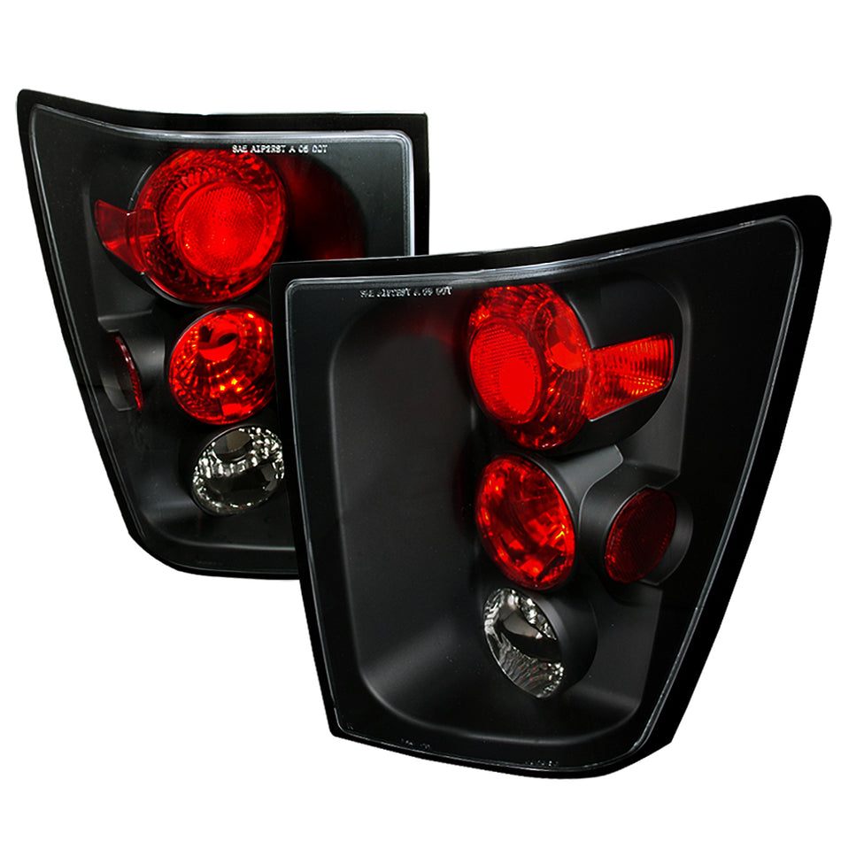 2005-2006 Jeep Grand Cherokee Tail Lights (Matte Black Housing/Clear Lens)