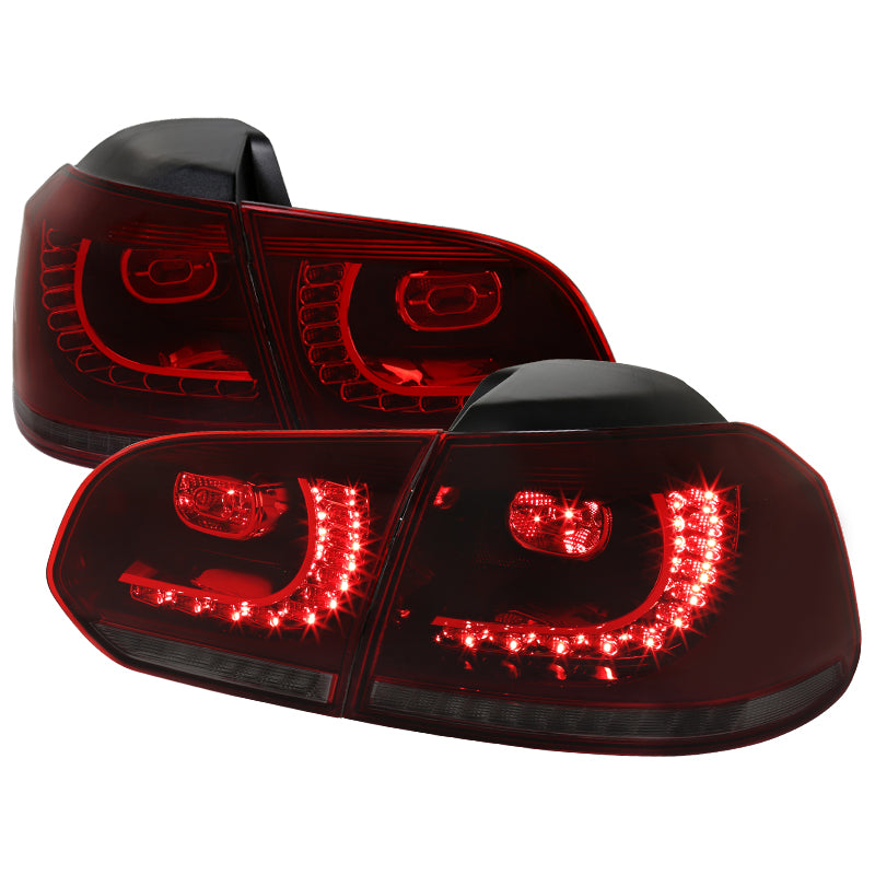 2010-2014 Volkswagen Golf/GTI LED Tail Lights w/ Sequential Turn Signal Lights (Chrome Housing/Smoke Lens)