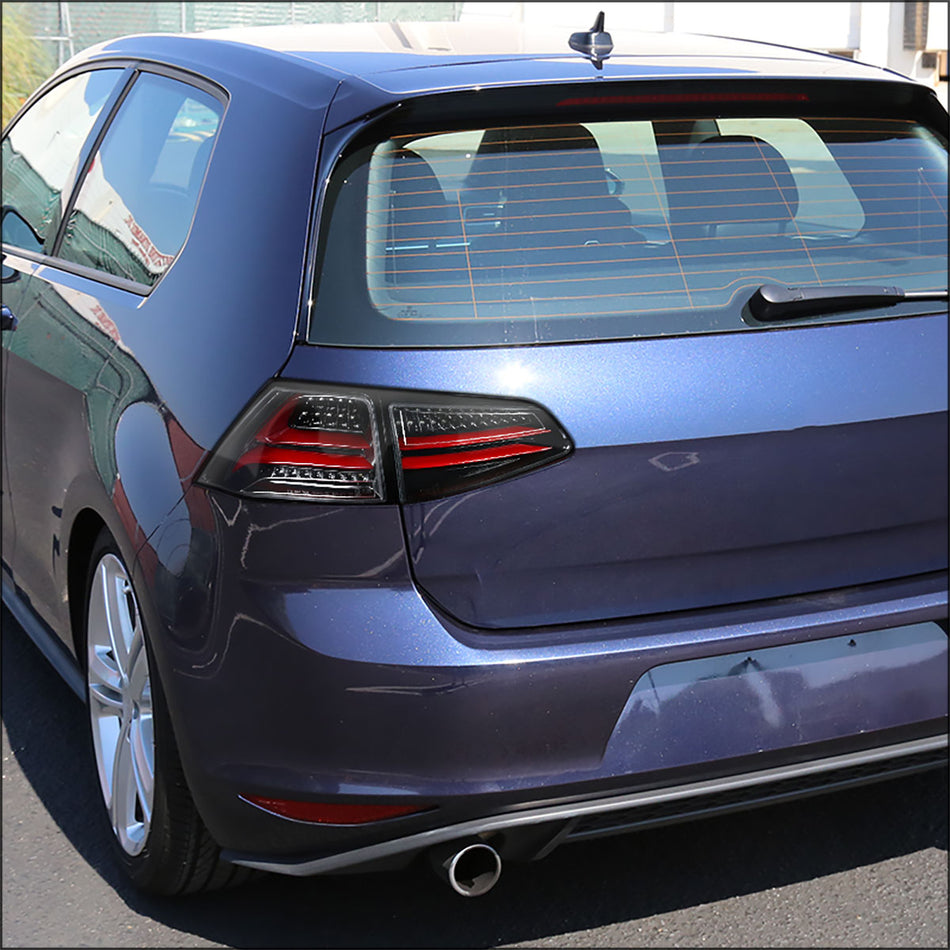 2015-2017 Volkswagen GTI/Golf LED Tail Lights (Jet Black Housing/Clear Lens)