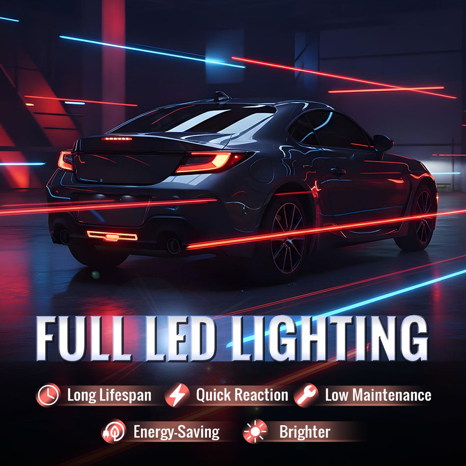 2022-2024 Toyota GR86 / Subaru BRZ Rear Bumper Full LED 4th Reverse Tail Brake Light (Jet Black Housing / Clear Lens)